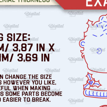 Intra απο ξύλο plywood 3mm-4mm πάχος Χριστουγεννιάτικο λέιζερ με χαρακτήρες κακάο Δίασταση 8x8 cm INTRAFABR-105753293 - Image 2