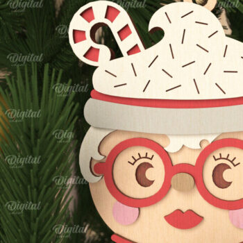 Intra απο ξύλο plywood 3mm-4mm πάχος Χριστουγεννιάτικο λέιζερ με χαρακτήρες κακάο Δίασταση 8x8 cm INTRAFABR-105753293 - Image 5