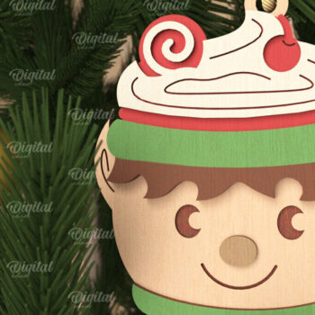 Intra απο ξύλο plywood 3mm-4mm πάχος Χριστουγεννιάτικο λέιζερ με χαρακτήρες κακάο Δίασταση 8x8 cm INTRAFABR-105753293 - Image 6