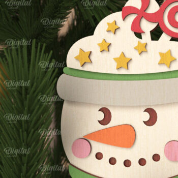 Intra απο ξύλο plywood 3mm-4mm πάχος Χριστουγεννιάτικο λέιζερ με χαρακτήρες κακάο Δίασταση 8x8 cm INTRAFABR-105753293 - Image 7