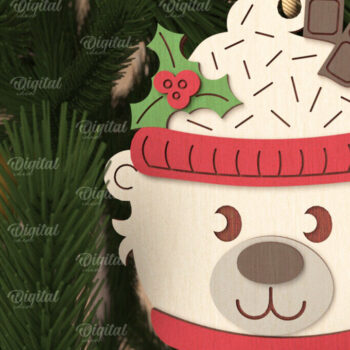 Intra απο ξύλο plywood 3mm-4mm πάχος Χριστουγεννιάτικο λέιζερ με χαρακτήρες κακάο Δίασταση 8x8 cm INTRAFABR-105753293 - Image 8