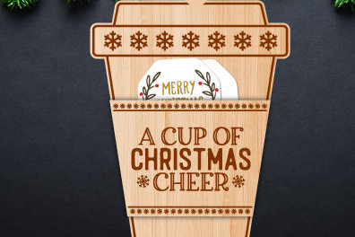 Intra απο ξύλο plywood 3mm-4mm πάχος Θήκη δώρου για χριστουγεννιάτικο καφέ Δίασταση 15x15 cm INTRAFABR-77792220