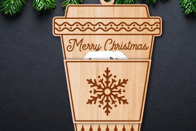 Intra απο ξύλο plywood 3mm-4mm πάχος Θήκη δώρου για χριστουγεννιάτικο καφέ Δίασταση 15x15 cm INTRAFABR-77792226