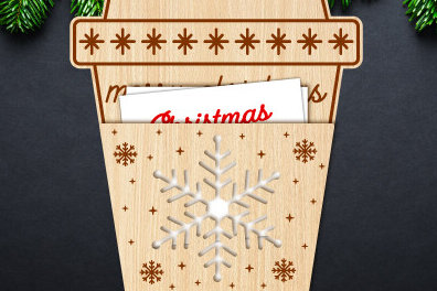 Intra απο ξύλο plywood 3mm-4mm πάχος Θήκη δώρου για χριστουγεννιάτικο καφέ Δίασταση 15x15 cm INTRAFABR-83613872