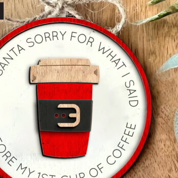 Intra απο ξύλο plywood 3mm-4mm πάχος Χριστουγεννιάτικο στολίδι για καφέ Αστείο Δίασταση 4x4 cm INTRAFABR-86184816 - Image 1