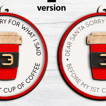 Intra απο ξύλο plywood 3mm-4mm πάχος Χριστουγεννιάτικο στολίδι για καφέ Αστείο Δίασταση 4x4 cm INTRAFABR-86184816 - Image 3