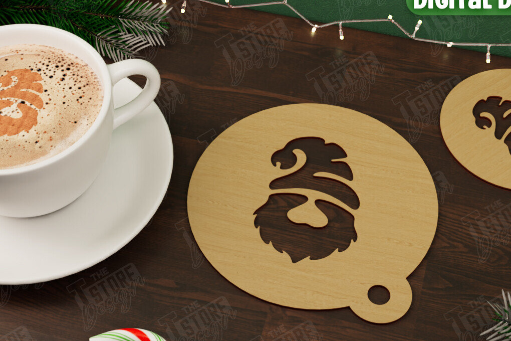 Intra απο ξύλο plywood 3mm-4mm πάχος Στένσιλ χριστουγεννιάτικου καφέ | Διακοπές |CNC Δίασταση 15x15 cm INTRAFABR-107555469
