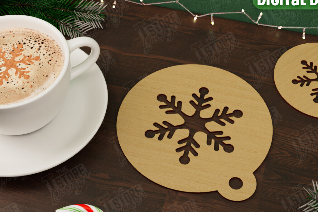 Intra απο ξύλο plywood 3mm-4mm πάχος Στένσιλ χριστουγεννιάτικου καφέ | Διακοπές |CNC Δίασταση 15x15 cm INTRAFABR-107555497