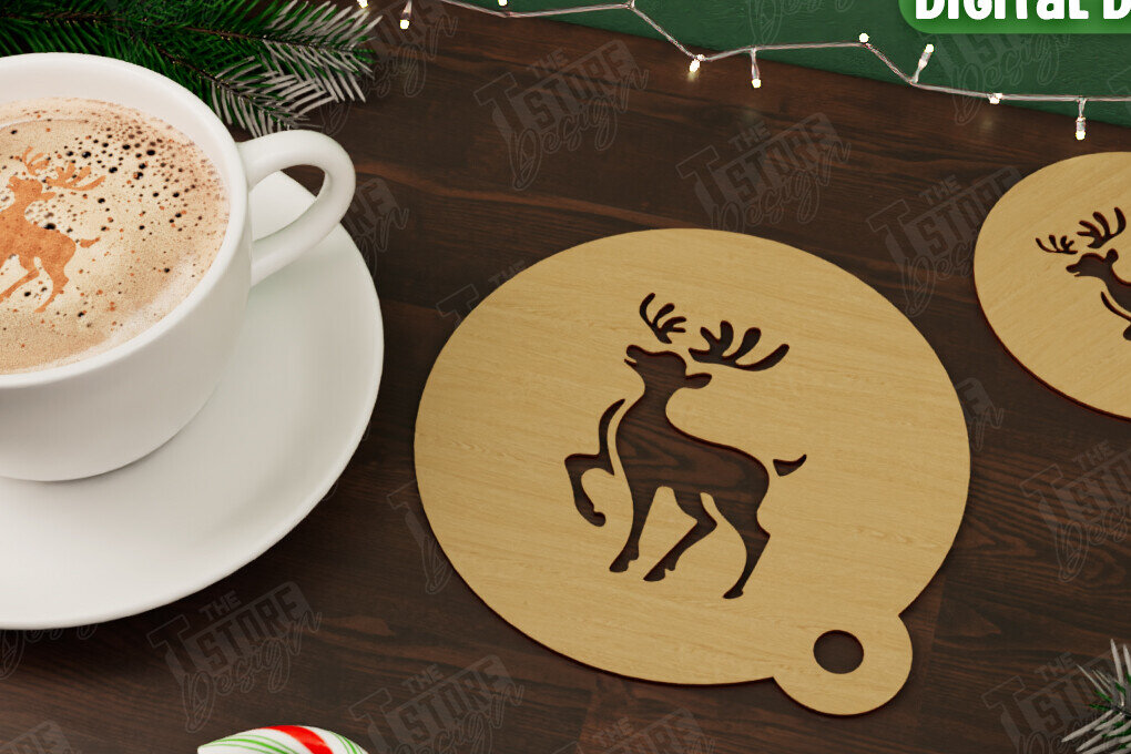 Intra απο ξύλο plywood 3mm-4mm πάχος Στένσιλ χριστουγεννιάτικου καφέ | Διακοπές |CNC Δίασταση 15x15 cm INTRAFABR-107555523