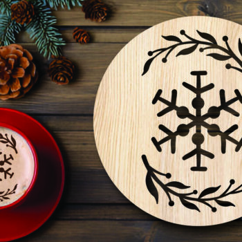 Intra απο ξύλο plywood 3mm-4mm πάχος Χριστουγεννιάτικο στένσιλ καφέ με λέιζερ Δίασταση 15x15 cm INTRAFABR-108529137 - Image 2