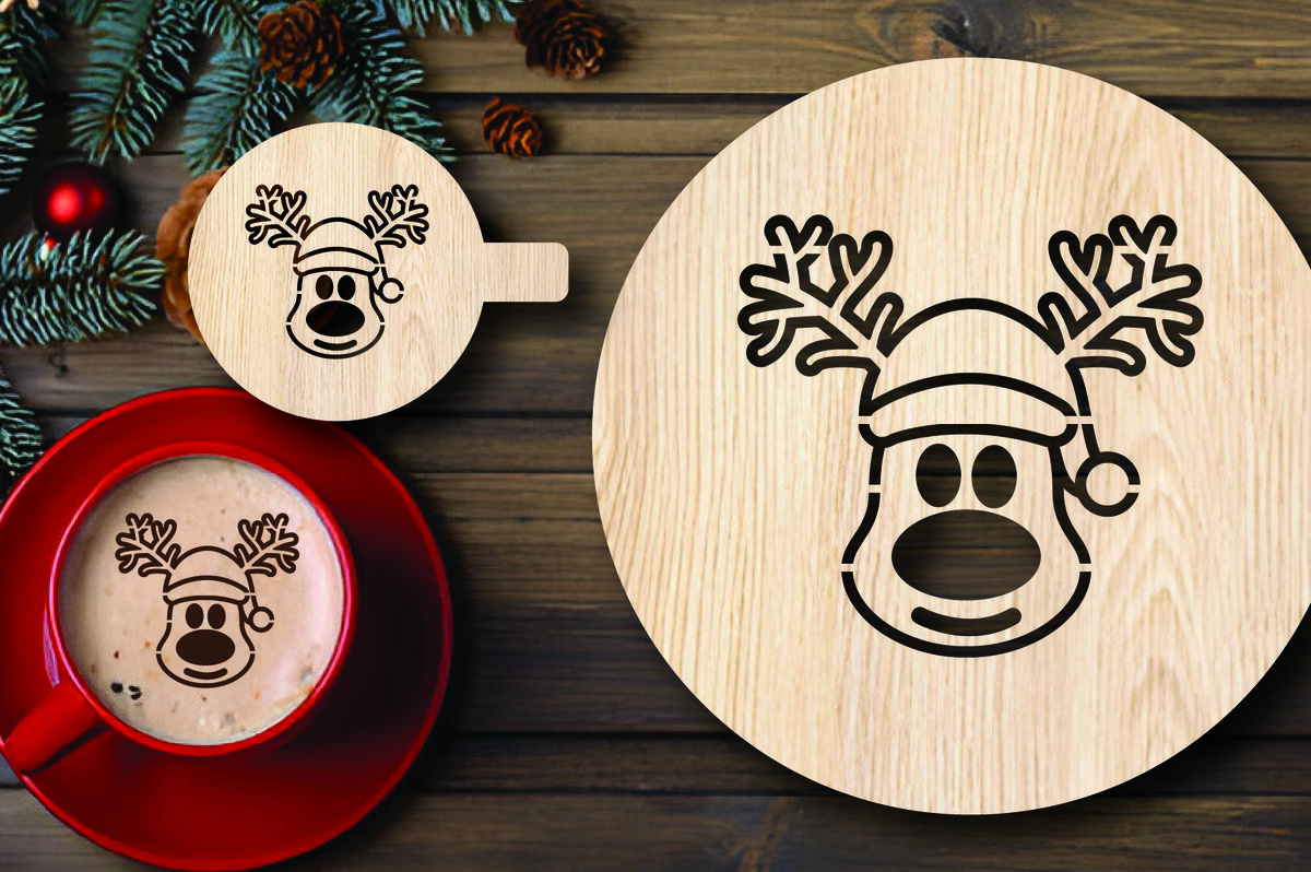 Intra απο ξύλο plywood 3mm-4mm πάχος Χριστουγεννιάτικο στένσιλ καφέ με λέιζερ Δίασταση 15x15 cm INTRAFABR-108529182