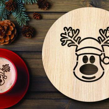 Intra απο ξύλο plywood 3mm-4mm πάχος Χριστουγεννιάτικο στένσιλ καφέ με λέιζερ Δίασταση 15x15 cm INTRAFABR-108529182 - Image 2