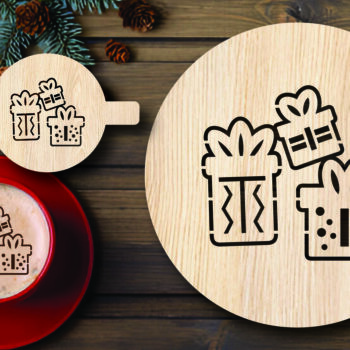 Intra απο ξύλο plywood 3mm-4mm πάχος Χριστουγεννιάτικο στένσιλ καφέ με λέιζερ Δίασταση 15x15 cm INTRAFABR-108529417 - Image 1