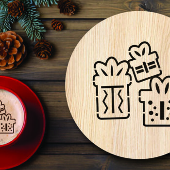 Intra απο ξύλο plywood 3mm-4mm πάχος Χριστουγεννιάτικο στένσιλ καφέ με λέιζερ Δίασταση 15x15 cm INTRAFABR-108529417 - Image 2