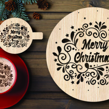 Intra απο ξύλο plywood 3mm-4mm πάχος Χριστουγεννιάτικο στένσιλ καφέ με λέιζερ Δίασταση 15x15 cm INTRAFABR-108529475 - Image 1