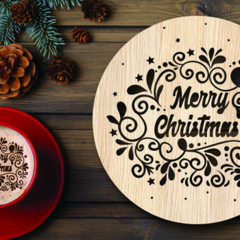 Intra απο ξύλο plywood 3mm-4mm πάχος Χριστουγεννιάτικο στένσιλ καφέ με λέιζερ Δίασταση 15x15 cm INTRAFABR-108529475 - Image 2