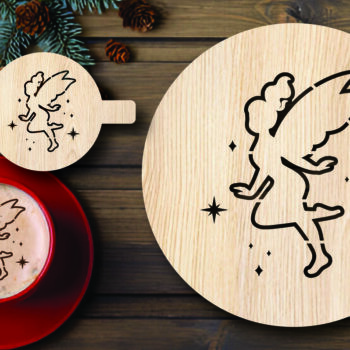 Intra απο ξύλο plywood 3mm-4mm πάχος Χριστουγεννιάτικο στένσιλ καφέ με λέιζερ Δίασταση 15x15 cm INTRAFABR-108529502 - Image 1