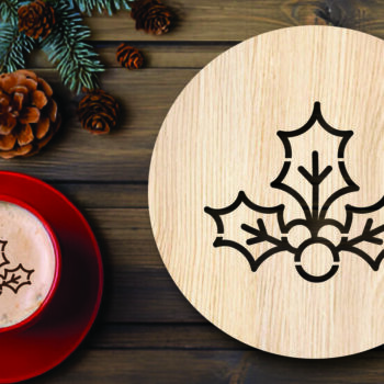 Intra απο ξύλο plywood 3mm-4mm πάχος Χριστουγεννιάτικο στένσιλ καφέ με λέιζερ Δίασταση 15x15 cm INTRAFABR-108529538 - Image 2