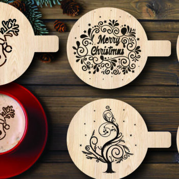 Intra απο ξύλο plywood 3mm-4mm πάχος Χριστουγεννιάτικου Stencil Δίασταση 15x15 cm INTRAFABR-108529621 - Image 1