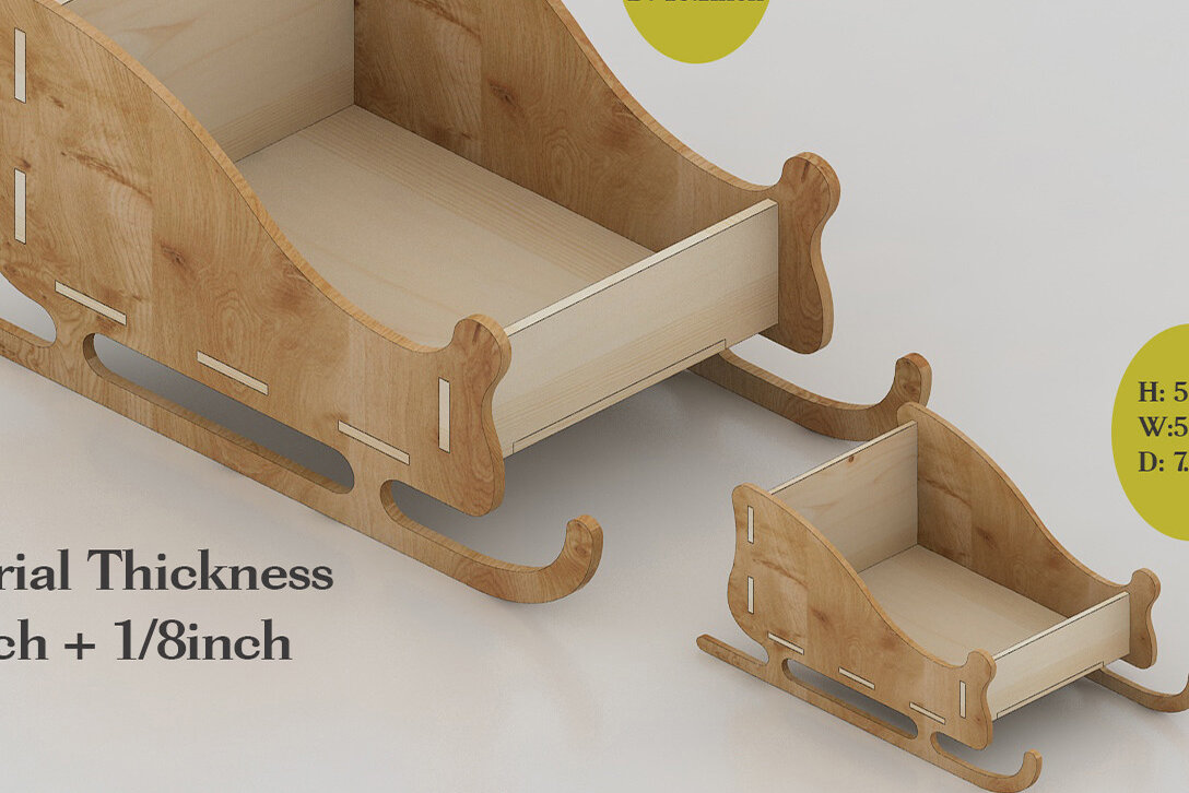 Intra απο ξύλο plywood 3mm-4mm πάχος Χριστουγεννιάτικη συλλογή Santa Sleigh 274 Δίασταση 30x20 cm INTRAFABR-53991303 - Image 1