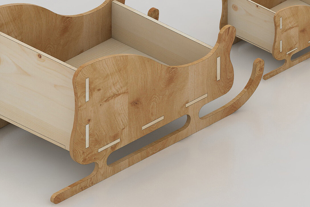 Intra απο ξύλο plywood 3mm-4mm πάχος Χριστουγεννιάτικη συλλογή Santa Sleigh 274 Δίασταση 30x20 cm INTRAFABR-53991303 - Image 2