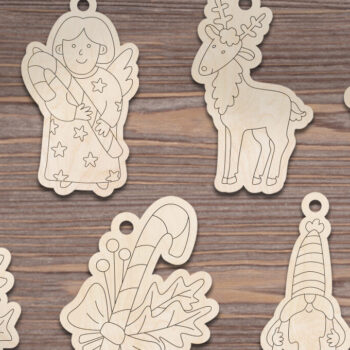 Intra απο ξύλο plywood 3mm-4mm πάχος Χριστουγεννιάτικο κιτ χρωματισμού Glowforge  Δίασταση 15x15 cm INTRAFABR-50704157 - Image 2