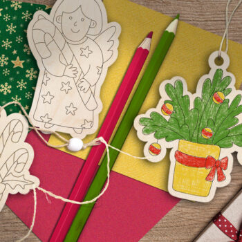 Intra απο ξύλο plywood 3mm-4mm πάχος Χριστουγεννιάτικο κιτ χρωματισμού Glowforge  Δίασταση 15x15 cm INTRAFABR-50704157 - Image 3