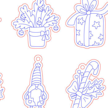 Intra απο ξύλο plywood 3mm-4mm πάχος Χριστουγεννιάτικο κιτ χρωματισμού Glowforge  Δίασταση 15x15 cm INTRAFABR-50704157 - Image 4