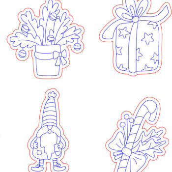 Intra απο ξύλο plywood 3mm-4mm πάχος Χριστουγεννιάτικο κιτ χρωματισμού Glowforge  Δίασταση 15x15 cm INTRAFABR-50704157 - Image 5