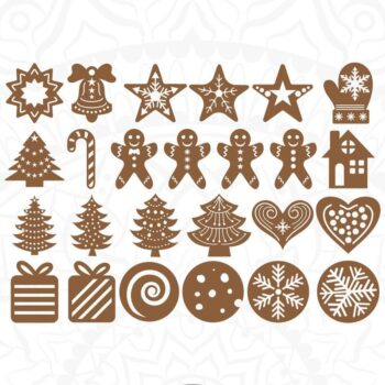 Intra απο ξύλο plywood 3mm-4mm πάχος Χριστουγεννιάτικο μπισκότο , μπισκότο μελόψωμο Δίασταση 3x3 cm INTRAFABR-35501550 - Image 2