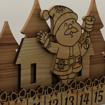 Intra απο ξύλο plywood 3mm-4mm πάχος Ημερολόγιο έλευσης αντίστροφης μέτρησης Χριστουγέννων Δίασταση 15x15 cm INTRAFABR-108339512 - Image 2