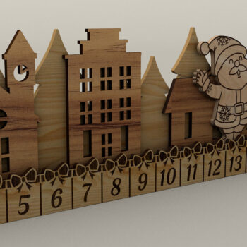 Intra απο ξύλο plywood 3mm-4mm πάχος Ημερολόγιο έλευσης αντίστροφης μέτρησης Χριστουγέννων Δίασταση 15x15 cm INTRAFABR-108339512 - Image 3