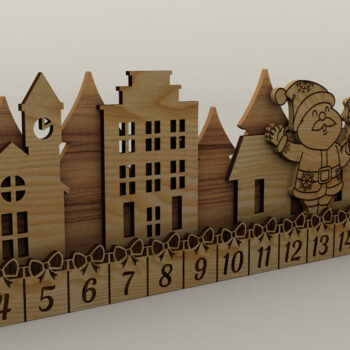 Intra απο ξύλο plywood 3mm-4mm πάχος Ημερολόγιο έλευσης αντίστροφης μέτρησης Χριστουγέννων Δίασταση 15x15 cm INTRAFABR-108339512 - Image 4