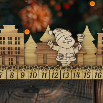 Intra απο ξύλο plywood 3mm-4mm πάχος Ημερολόγιο έλευσης αντίστροφης μέτρησης Χριστουγέννων Δίασταση 15x15 cm INTRAFABR-108339512 - Image 5