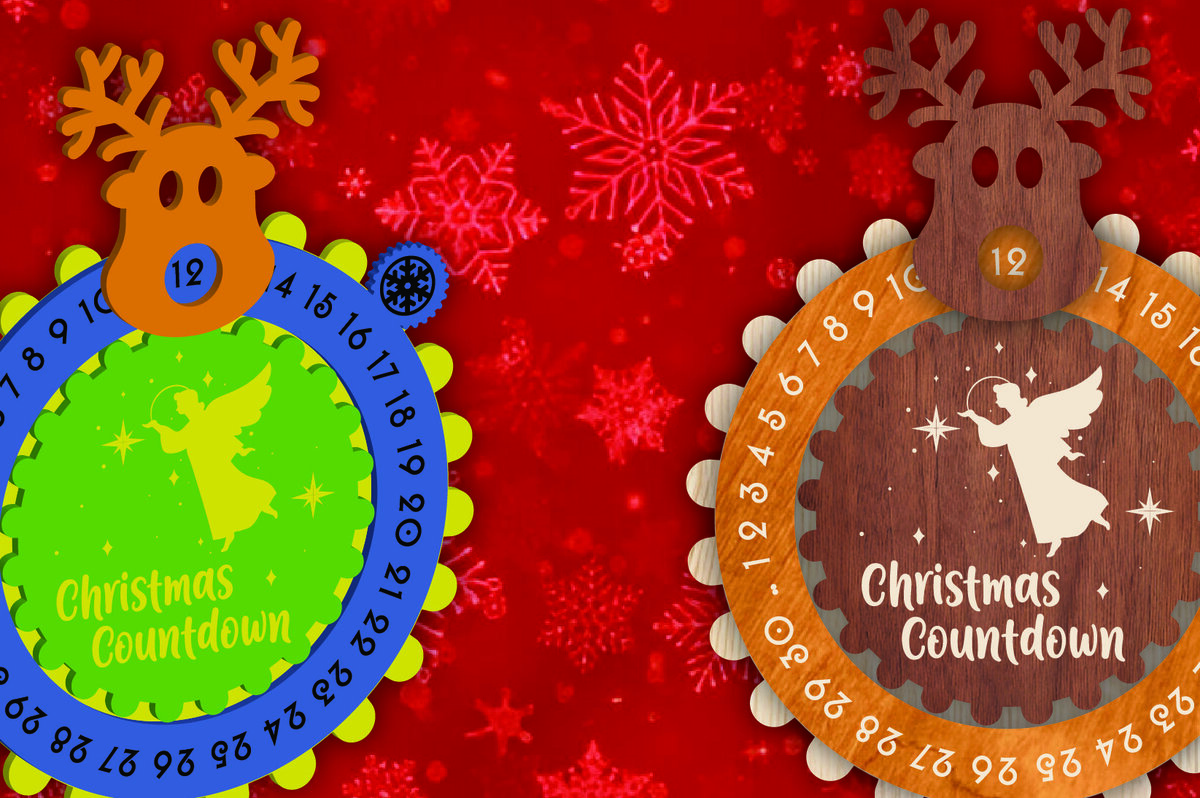 Intra απο ξύλο plywood 3mm-4mm πάχος Χριστουγεννιάτικη αντίστροφη μέτρηση Μπιχλιμπίδι Δίασταση 15x15 cm INTRAFABR-107913620