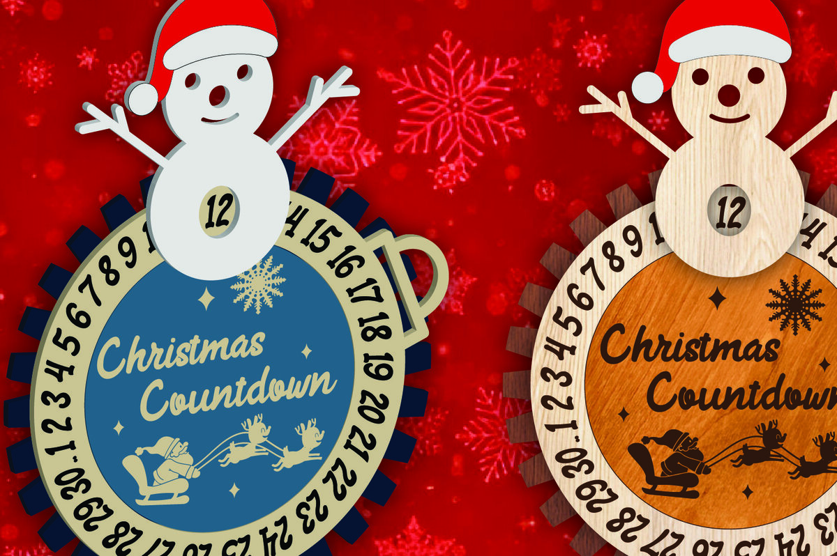 Intra απο ξύλο plywood 3mm-4mm πάχος Χριστουγεννιάτικη αντίστροφη μέτρηση Μπιχλιμπίδι Δίασταση 15x15 cm INTRAFABR-107913576