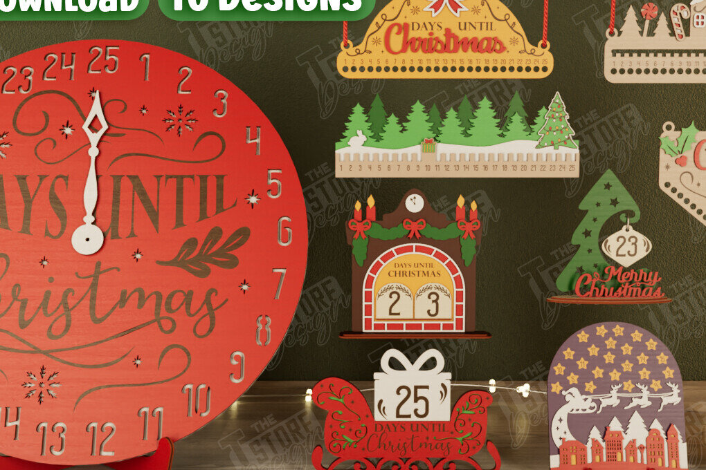 Intra απο ξύλο plywood 3mm-4mm πάχος αντίστροφης μέτρησης Χριστουγέννων|Ημερολόγιο Χριστουγέννων Δίασταση 15x15 cm INTRAFABR-106126272