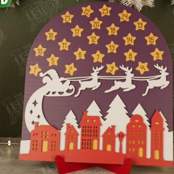 Intra απο ξύλο plywood 3mm-4mm πάχος αντίστροφης μέτρησης Χριστουγέννων|Ημερολόγιο Χριστουγέννων Δίασταση 15x15 cm INTRAFABR-106126272 - Image 3