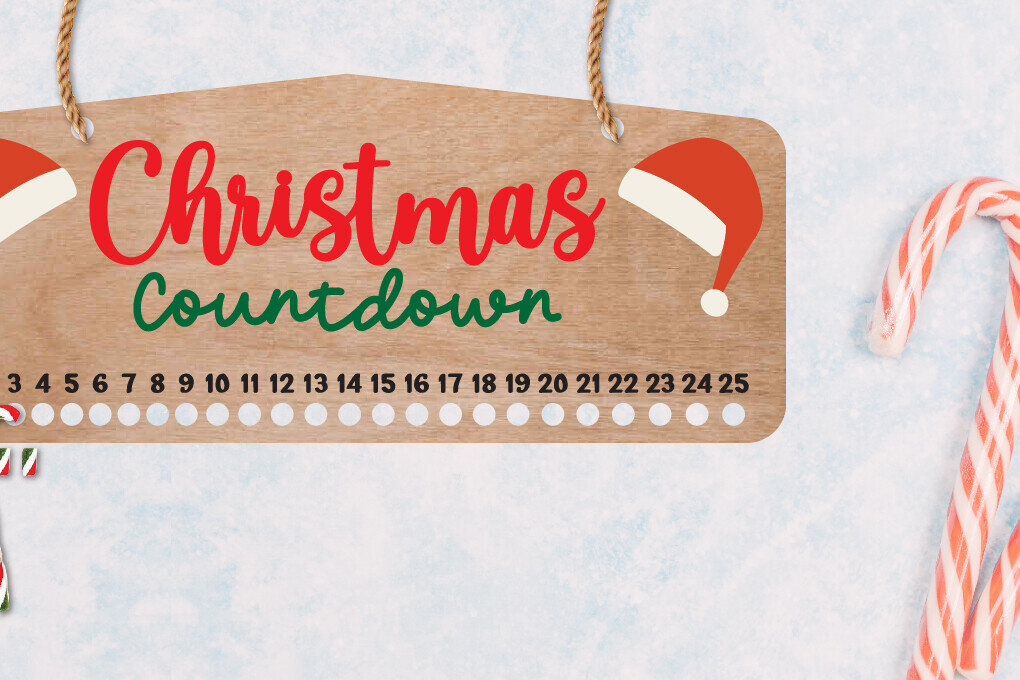 Intra απο ξύλο plywood 3mm-4mm πάχος Χριστουγεννιάτικη αντίστροφη μέτρηση | Candy Cane Δίασταση 15x15 cm INTRAFABR-109342756