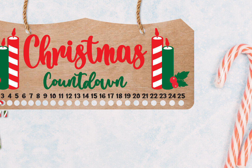 Intra απο ξύλο plywood 3mm-4mm πάχος Χριστουγεννιάτικη αντίστροφη μέτρηση | Candy Cane Δίασταση 15x15 cm INTRAFABR-110036137