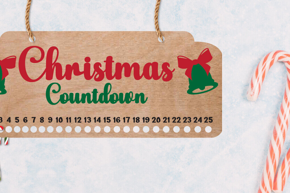 Intra απο ξύλο plywood 3mm-4mm πάχος Χριστουγεννιάτικη αντίστροφη μέτρηση | Candy Cane Δίασταση 15x15 cm INTRAFABR-110564724