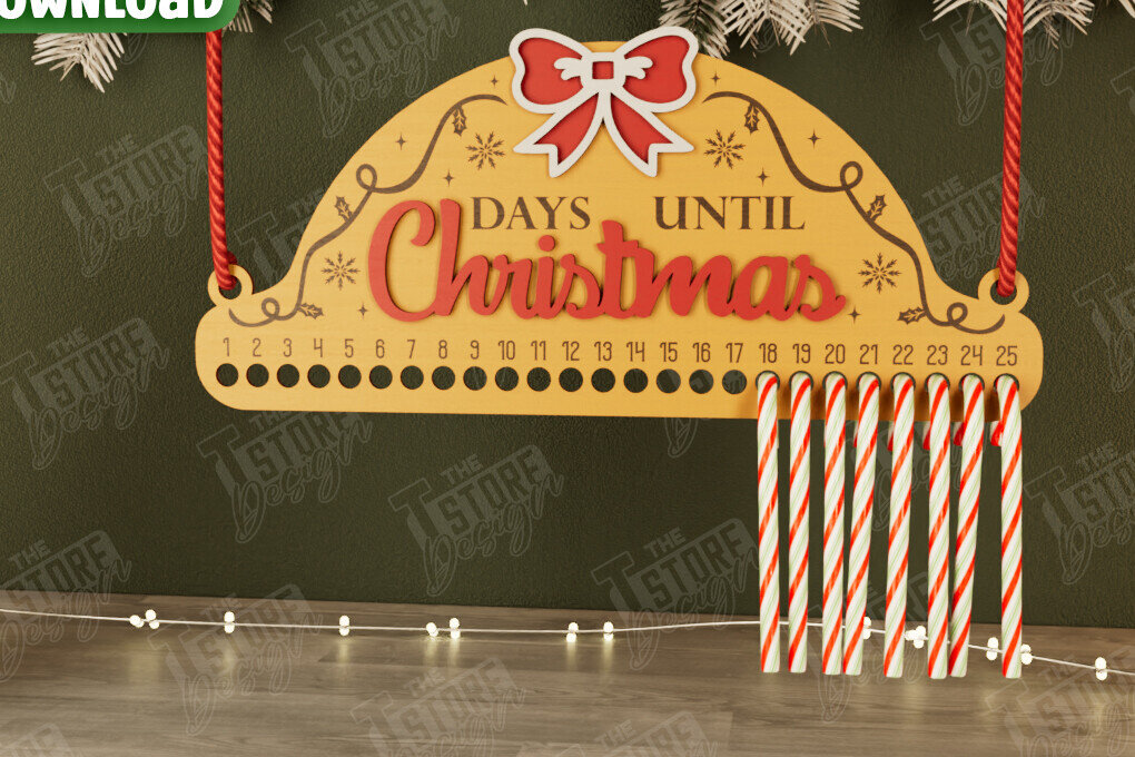 Intra απο ξύλο plywood 3mm-4mm πάχος Χριστουγεννιάτικη αντίστροφη μέτρηση | Χριστουγεννιάτικο ημερολόγιο Δίασταση 15x15 cm INTRAFABR-106126075