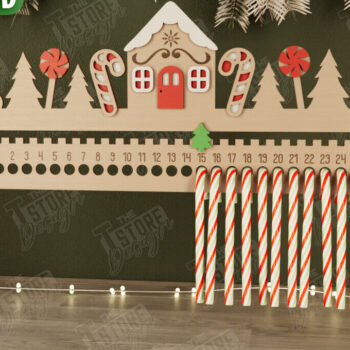 Intra απο ξύλο plywood 3mm-4mm πάχος Χριστουγεννιάτικη αντίστροφη μέτρηση | Χριστουγεννιάτικο ημερολόγιο Δίασταση 15x15 cm INTRAFABR-106126110 - Image 1