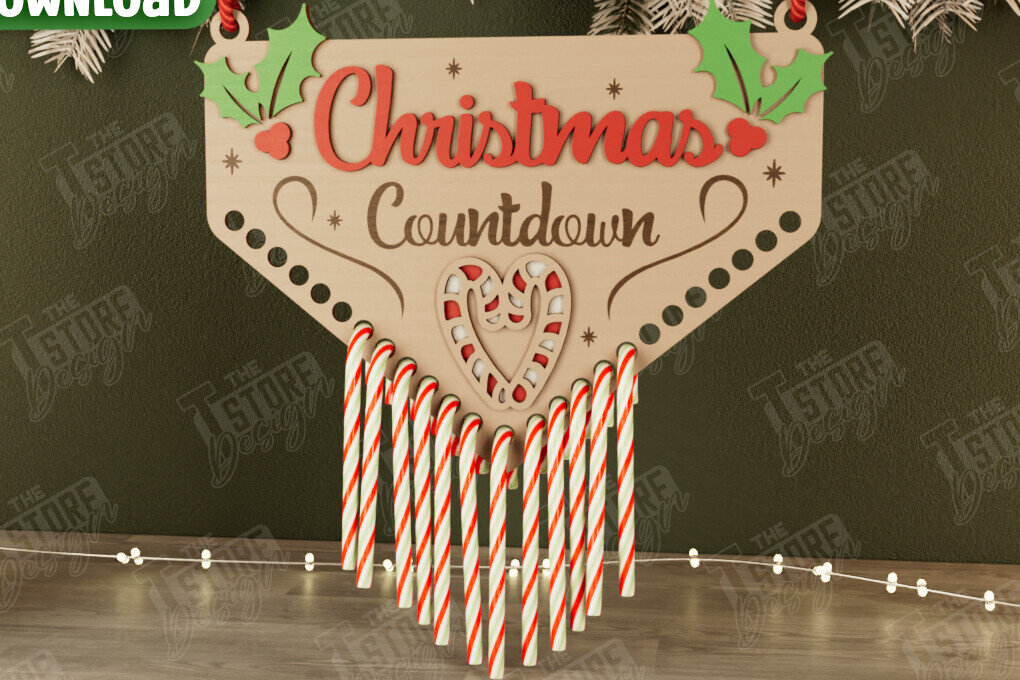 Intra απο ξύλο plywood 3mm-4mm πάχος Χριστουγεννιάτικη αντίστροφη μέτρηση | Χριστουγεννιάτικο ημερολόγιο Δίασταση 15x15 cm INTRAFABR-106126167