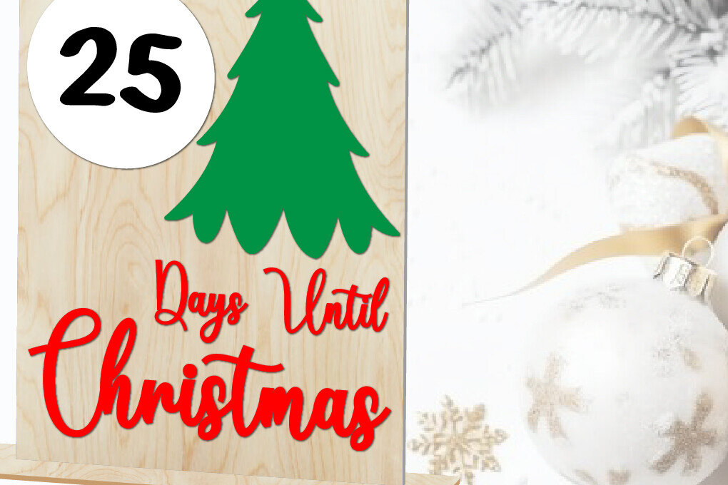 Intra απο ξύλο plywood 3mm-4mm πάχος Αντίστροφη μέτρηση Χριστουγέννων-Μέρα μέχρι τα Χριστούγεννα Δίασταση 6x8 cm INTRAFABR-125304709