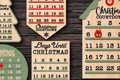 Intra απο ξύλο plywood 3mm-4mm πάχος αποκοπής λέιζερ αντίστροφης μέτρησης Χριστουγέννων Δίασταση 15x15 cm INTRAFABR-80675174