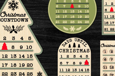 Intra απο ξύλο plywood 3mm-4mm πάχος αποκοπής λέιζερ αντίστροφης μέτρησης Χριστουγέννων Δίασταση 15x15 cm INTRAFABR-84485315