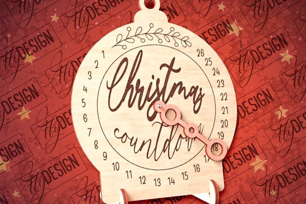 Intra απο ξύλο plywood 3mm-4mm πάχος Χριστουγεννιάτικη αντίστροφη μέτρηση με λέιζερ | CNC Δίασταση 15x15 cm INTRAFABR-80857292