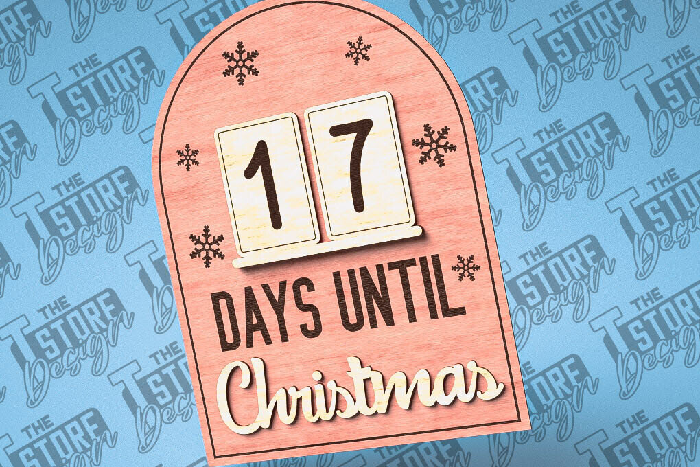 Intra απο ξύλο plywood 3mm-4mm πάχος Χριστουγεννιάτικη Αντίστροφη μέτρηση με Design Δίασταση 15x15 cm INTRAFABR-79767097