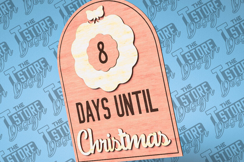 Intra απο ξύλο plywood 3mm-4mm πάχος Χριστουγεννιάτικη Αντίστροφη μέτρηση με Design Δίασταση 15x15 cm INTRAFABR-79767189